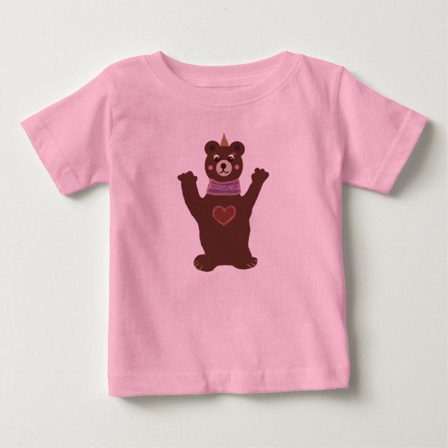 Pink Toddler Ruffle Tee with Bear (Front)