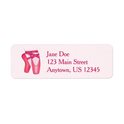 Pink Toe Pointe Shoe Ballet Ballerina Dance Studio Label