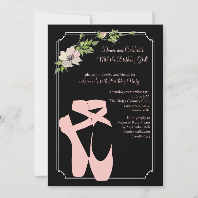 Pink Toe Shoes Invitation (Front)