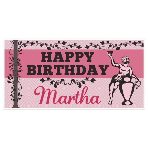 Pink Toga Personalized Birthday Banner
