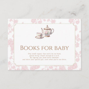 Pink Toile Baby Is Brewing Cafe Coffee 3.5x5 Enclosure Card