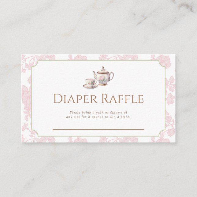 Pink Toile Baby Is Brewing Coffee insert 3.5x2 (Front)