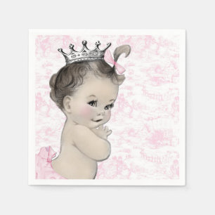 Pink Toile Baby Shower Paper Napkins