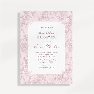 Pink Toile Bridal Shower Invitation
