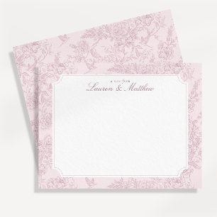 Pink Toile Couple Note Card
