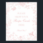 Pink Toile De Jouy Floral Share a Recipe Bridal Poster<br><div class="desc">Love is in Bloom. This Pink Chinoiserie Party Decor Collection, features delicate toile floral patterns for timeless elegance. Each piece in this collection showcases intricate designs in shades of pink, evoking a sense of sophistication and elegance. ★ Let me help you plan your next party! ★ If you need coordinating...</div>