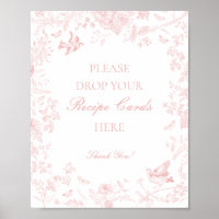 Pink Toile De Jouy Floral Share a Recipe Bridal