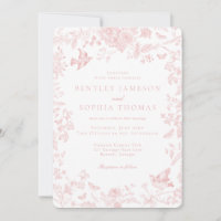 Pink Toile De Jouy French Floral Wedding