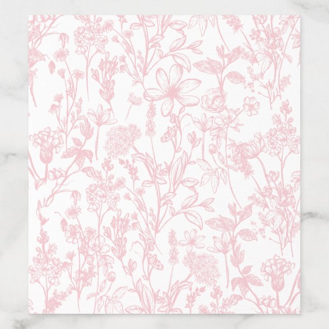 Pink toile envelope liner, Pink Chineroeise  Envelope Liner (Design)