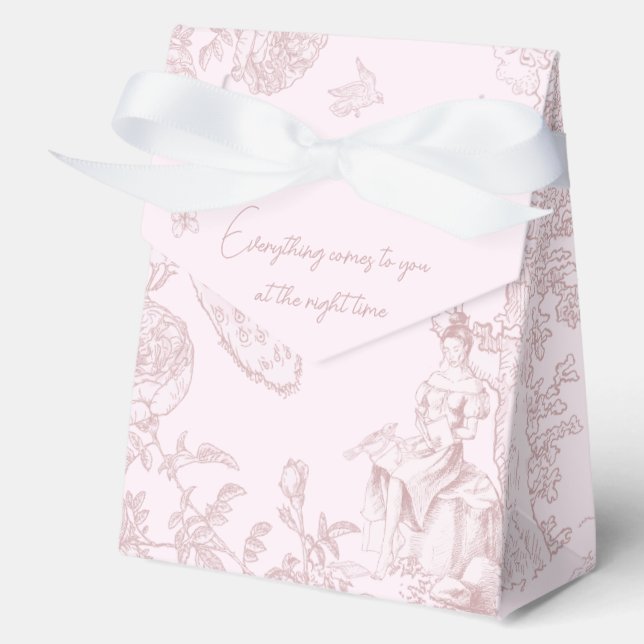Pink Toile Favor Box (Front)
