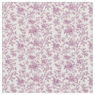 Pink Toile Flowering Branches Fabric