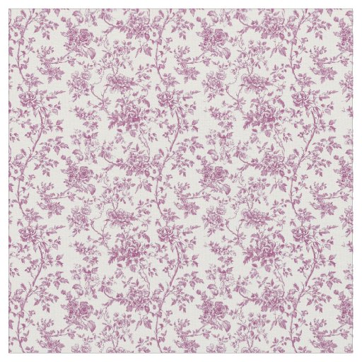 Pink Toile Flowering Branches Fabric