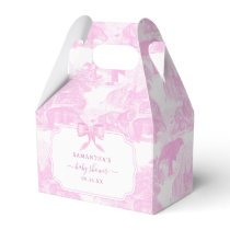 Pink Toile Jungle Animals Safari Chinoiserie  Favor Boxes