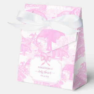 Pink Toile Jungle Animals Safari Chinoiserie Favor Boxes