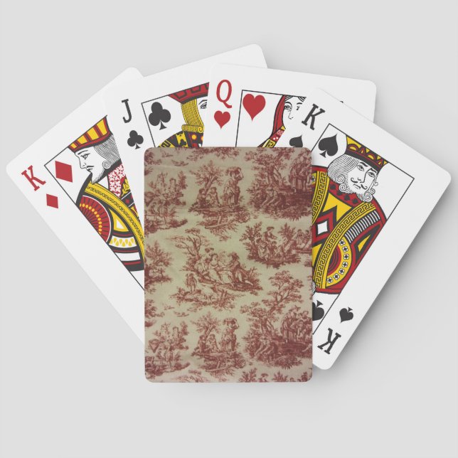 Pink Toile Poker Cards (Back)