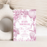 Pink Toile Safari Baby Shower