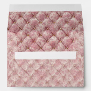 Pink Toile Tufted Velvet Elegant Romance Envelope