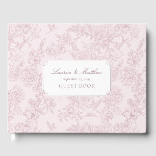 Pink Toile Wedding Guest Book