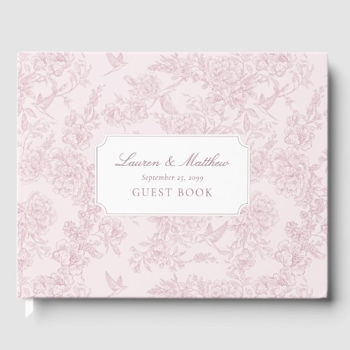 Pink Toile Wedding Guest Book