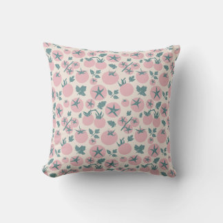 Pink Tomatoes Throw Pillow