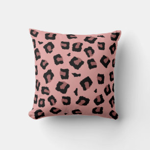 Pink Tone Leopard Seamless Pattern Throw Pillow