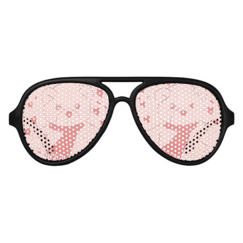 pink toned teddy bear aviator sunglasses