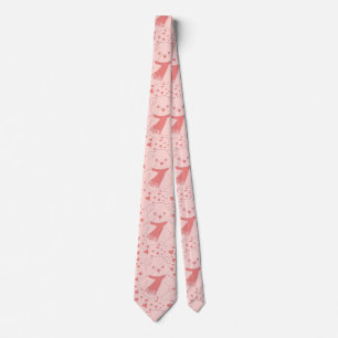 pink toned teddy bear neck tie