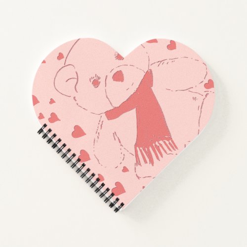 pink toned teddy bear notebook