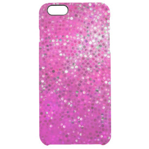 Pink Tones Faux Glitter & Sparkless Clear iPhone 6 Plus Case