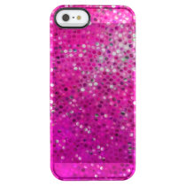 Pink Tones Faux Glitter & Sparkless Clear iPhone SE/5/5s Case