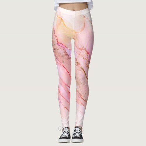 Pink Tones in Clouds of Ink With Gold Leggings