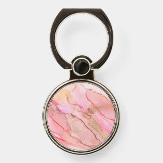 Pink Tones in Clouds of Ink With Gold Phone Ring Stand