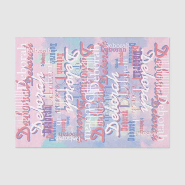 pink tones pattern name personalized tissue paper (Front)
