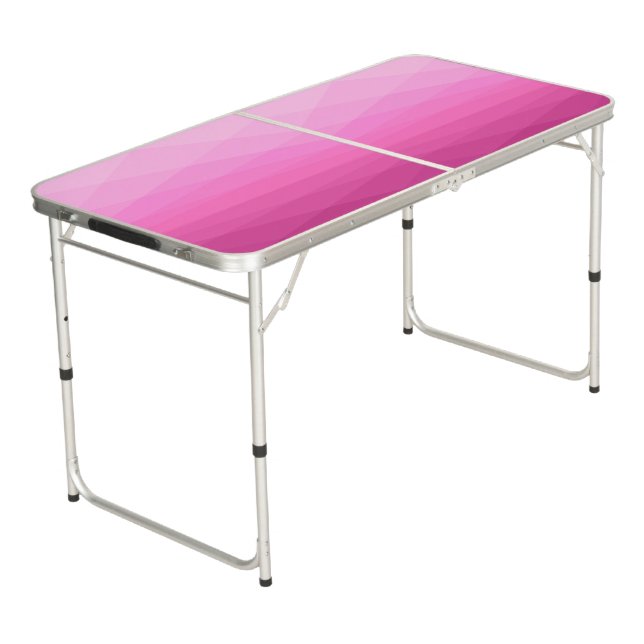 Pink Tones Polygonal Beer Pong Table (Angled)