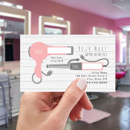 Pink Tools Hair Stylist Appointment Business Card