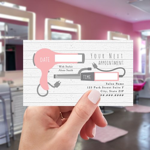 Pink Tools Hair Stylist Appointment Business Card