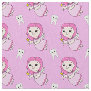 Pink Tooth Fairy Pattern Fabric