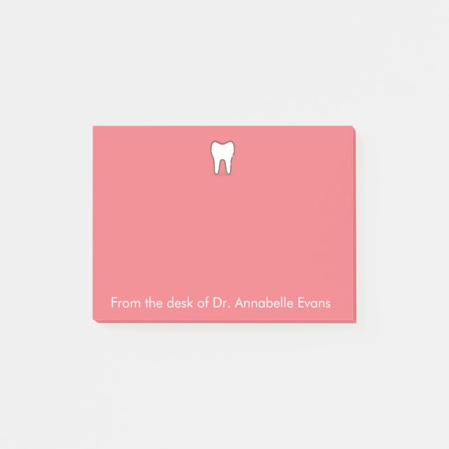 Pink Tooth Personalize Post-it Notes (Front)