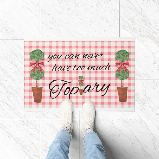 Pink Topiary Topiaries Doormat (Indoor)