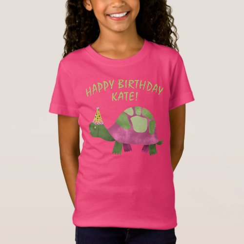 Pink Tortoise Birthday Shirt  Turtle Birthday