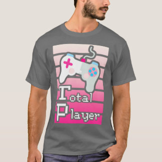 Pink Total Player Gaming Design T-Shirt