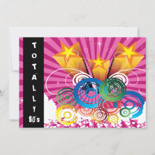 pink totally 80's retro party Invitation