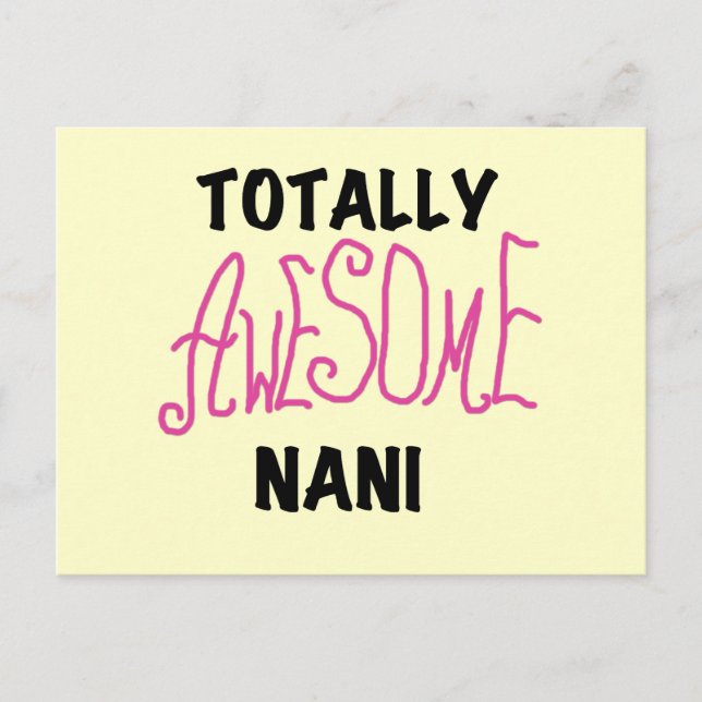 Pink Totally Awesome Nani T-shirts and Gifts Postcard (Front)
