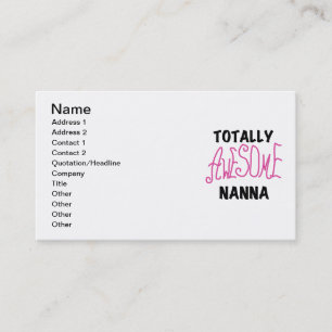 Pink Totally Awesome Nanna T-shirts and Gifts Business Card