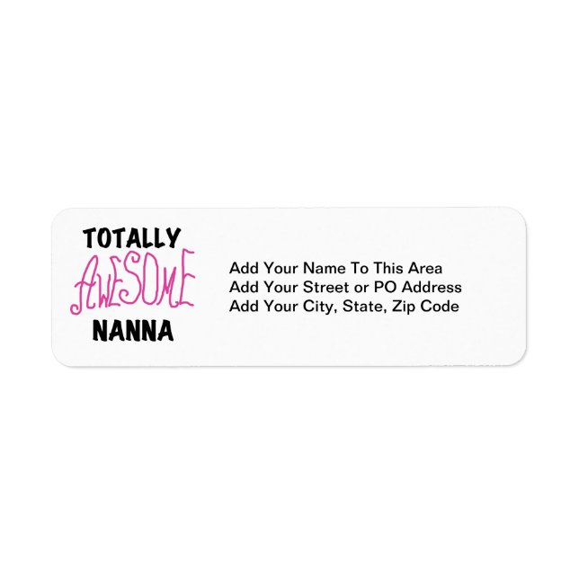 Pink Totally Awesome Nanna T-shirts and Gifts Label (Front)