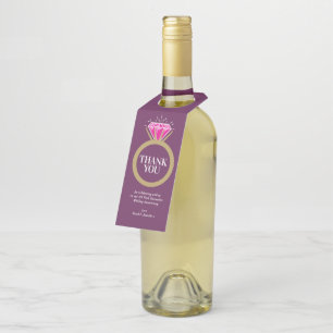 Pink Tourmaline 5th wedding anniversary favor Bottle Hanger Tag