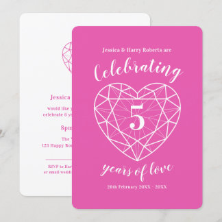 Pink Tourmaline Anniversary 5 years invites