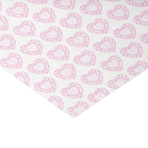 Pink tourmaline gemstone heart pattern tissue tissue paper