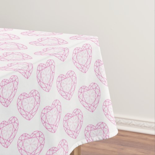 Pink tourmaline gemstones heart line pattern cloth