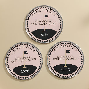 Pink Tournament Golf Club Name Ball Marker